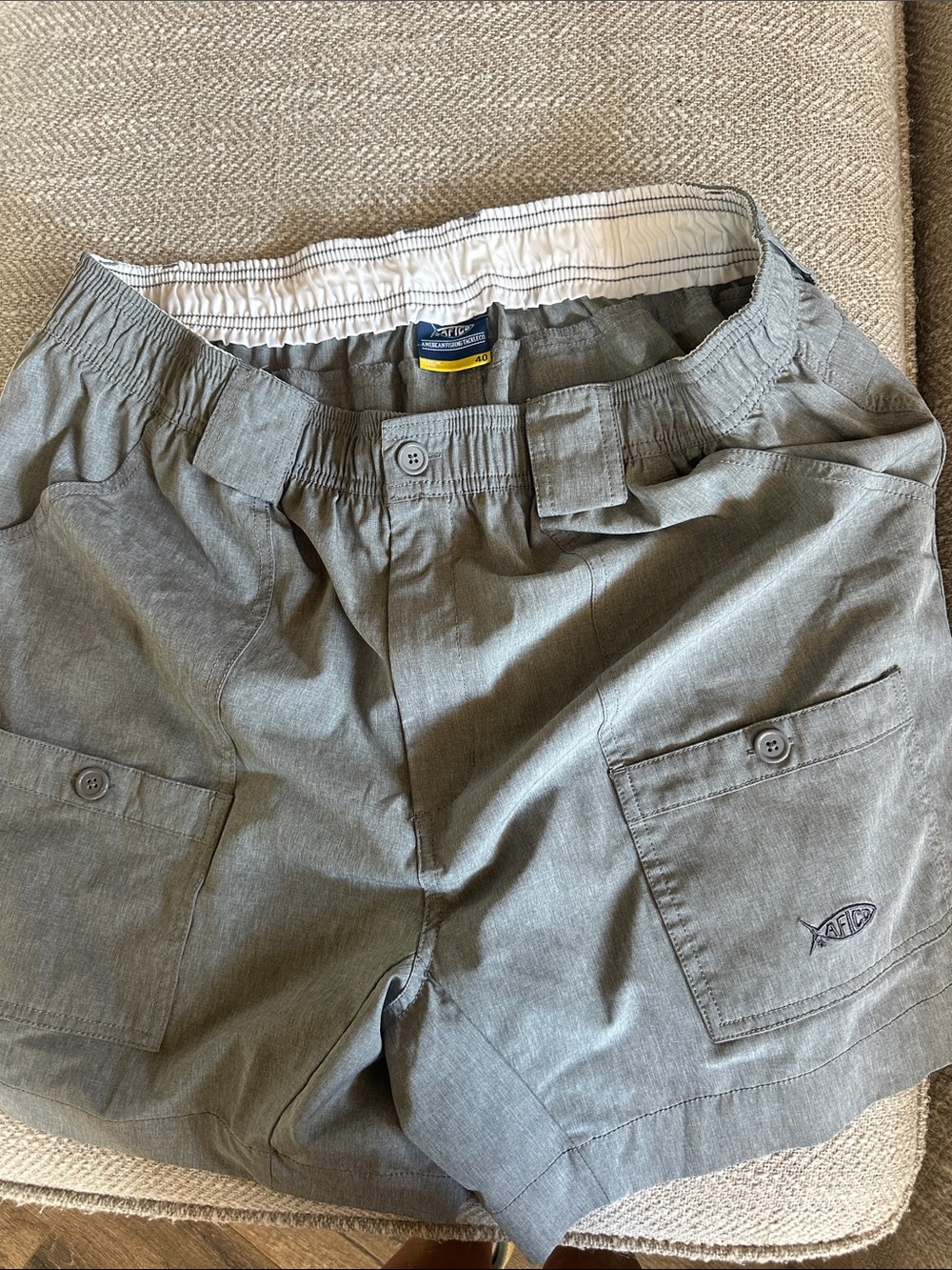 AFTCO Light Gray Cargo Shorts